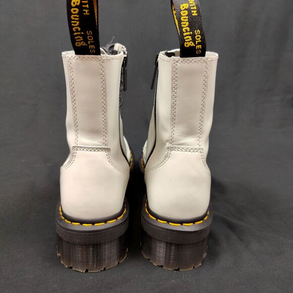 ♡ Dr. Martens ♡ Jadon Smooth Leather Platform Boot in White - Picture 5 of 9